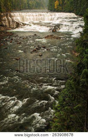Dawson Falls On The Murtle River In Wells Gray Provincial Park, British Columbia, Canada. It Is Four