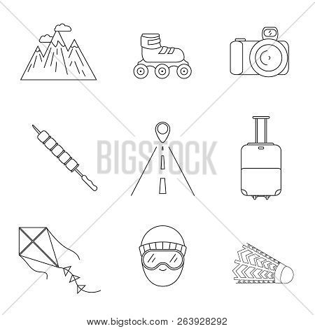 Travel Icons And Vacations, Travel, Entertainment, Active Lifestyle.