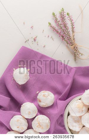 Traditional Portuguese Sweets Beijinhos, Regional Sweet From Pombal, Portugal.