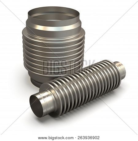 Bellow Flex Joints Isolated On White. 3d Rendering