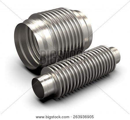 Bellow Flex Joints Isolated On White. 3d Rendering