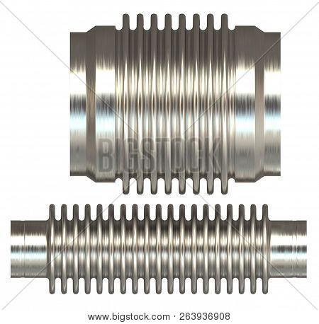 Bellow Flex Joints Isolated On White. 3d Rendering