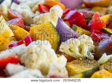 Sliced Vegetables Autumn Different Colors A Piece Of Onion Seasoning Spices Viennese Herbs