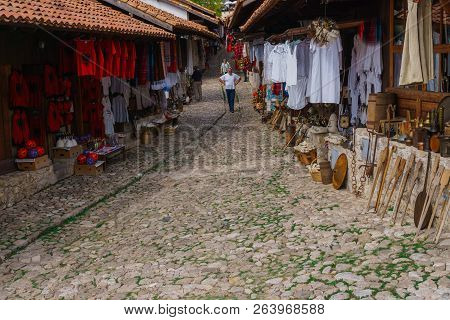 Kruja, Albania -september 2018: The Traditional Ottoman Market In Kruj, The Birth City Of The Nation