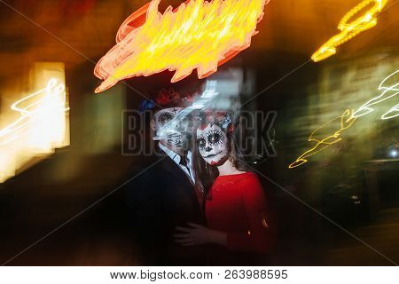 Blur Of Foranium, Ghosts Of The Dead, Long Exposure. A Man And A Woman With A Visage, A Pattern Of S
