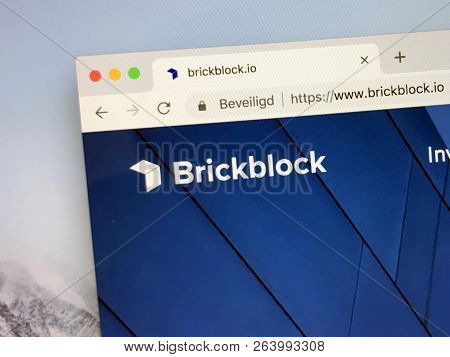 Amsterdam, Netherlands - October 19, 2018: Website Of Brickblock, A Real Estate Investment Platform 