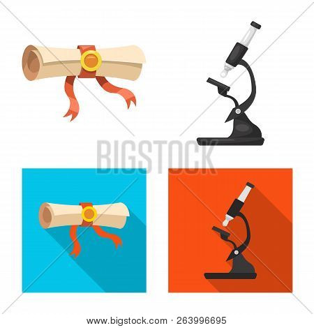 Vector Illustration Of Education And Learning Symbol. Set Of Education And School Vector Icon For St