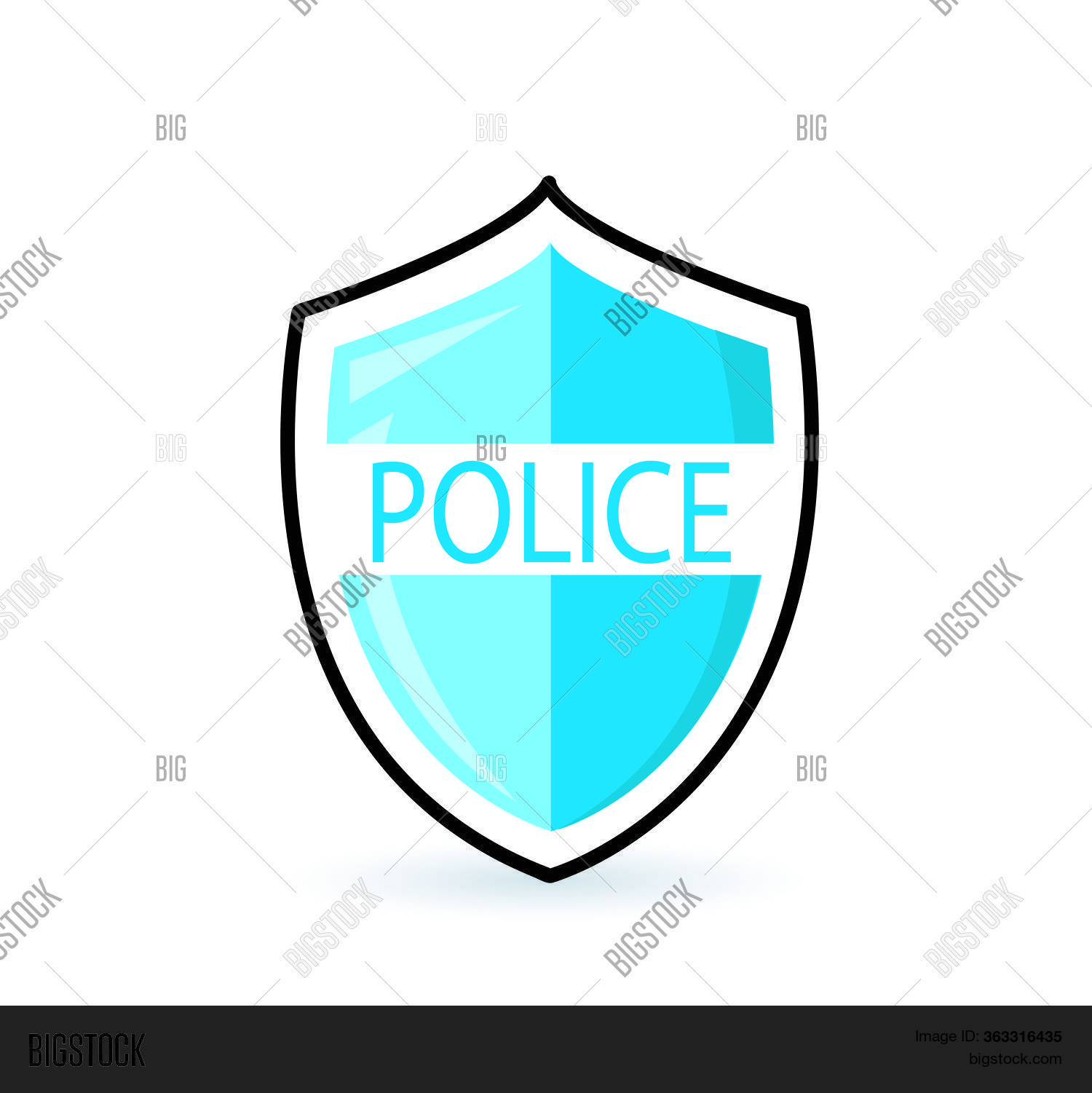 Cartoon Police Badge Vector Photo Free Trial Bigstock