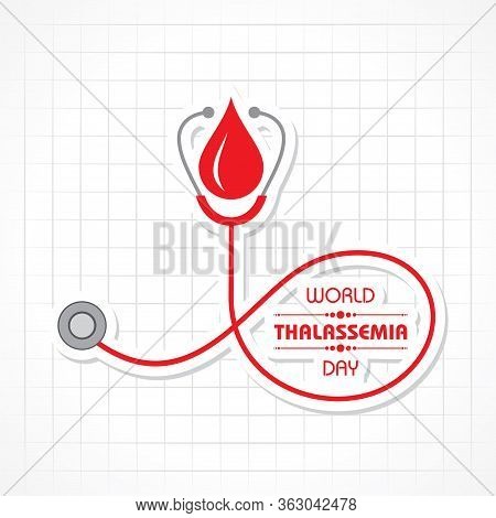 Vector Illustration On The Theme Of World Thalassemia Day Observed On May 8th Every Year. Thalassemi