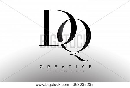 Dq Letter Design Logo Logotype Icon Concept With Serif Font And Classic Elegant Style Look Vector