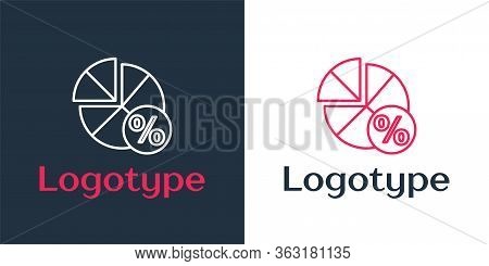 Logotype Line Math System Of Equation Solution On Speech Bubble Icon Isolated On White Background. L