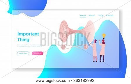 Contemporary Science Development, Scientific Research Landing Page Template.tiny Female Scientists C