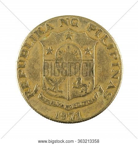 50 Philippine Sentimo Coin (1971) Obverse Isolated On White Background