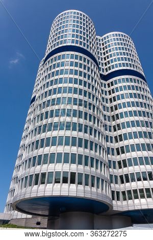 Bmw Headquarters Building. Headoffice In Munich, Germany, March 2020