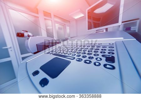 Ophthalmic Laser System In Eye Surgery Clinic. Laser Treatmnet For Myopia