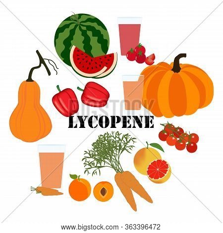 Lycopene Healthy Nutrient Rich Food Vector Illustration