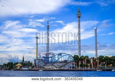 Stockholm/sweden - July 29, 2017 - Grona Lund Amusement Park