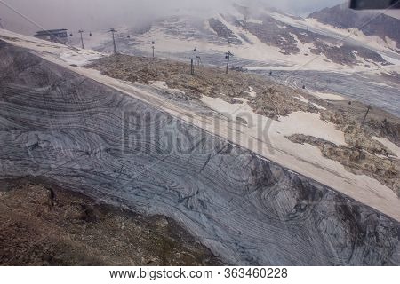 Ice Formations Of The Hintertux Glacier, Tuxertal Valley