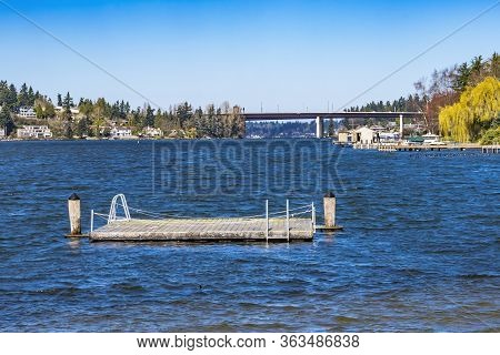 Swimming Raft Newcastle Beach Park I 90 Bridge Lake Washington Bellevue