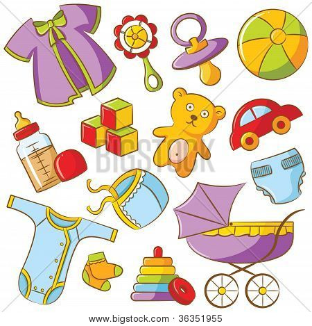Conjunto de iconos de bebé Doodle