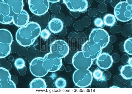 Design Modern Light Blue Big Amount Of Biological Monadiforms Digital Drawn Background Illustration