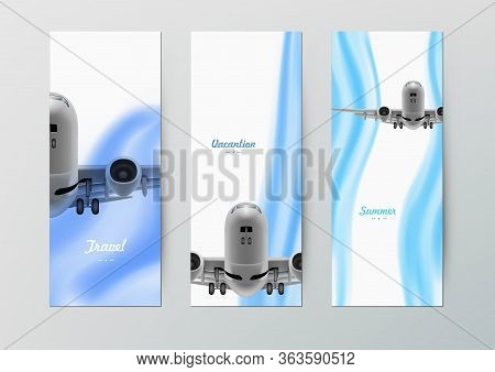 Three Travel Or Vacation Booklet Sea Watercolor