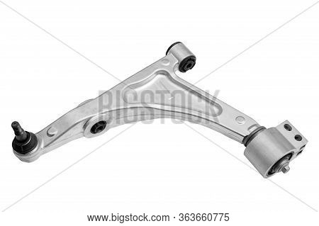 Metal Suspension Lever Of A Car On A White Background