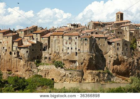  Panorama över Pitigliano, Toscana