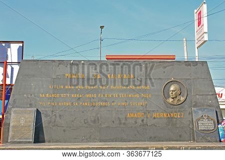 Manila, Ph - Oct. 7 - Amado V Hernandez Marker Sign On October 7, 2017 In Tondo, Manila, Philippines