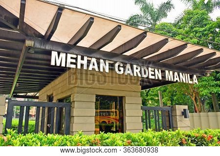 Manila, Ph - Oct 7 - Mehan Garden Signage On October 7, 2017 In Manila, Philippines. Mehan Garden Is