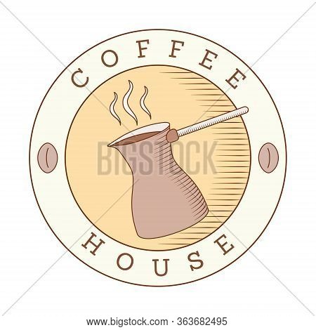 Coffee Shop Logo Template, Natural Abstract Coffee Cup With Steam, Coffee House Emblem, Creative Caf