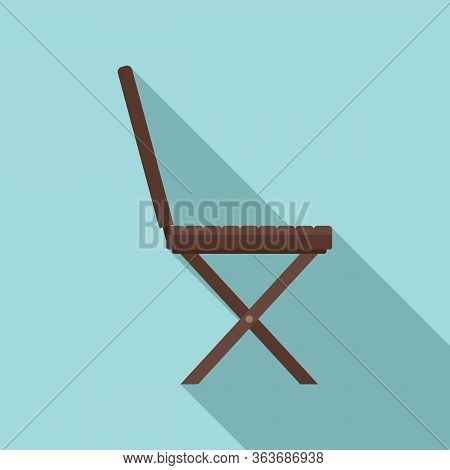 Portable Wood Chair Icon. Flat Illustration Of Portable Wood Chair Vector Icon For Web Design