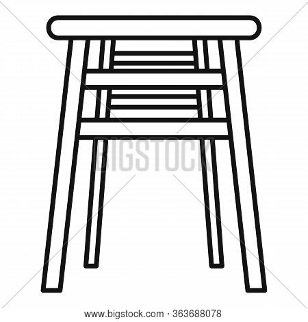Backless Chair Icon. Outline Backless Chair Vector Icon For Web Design Isolated On White Background