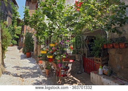 Calcata (viterbo), Italy - July 27, 2019: Calcata, Comune And Town In The Province Of Viterbo In The