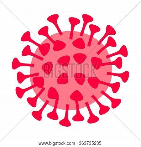 Hand Drawn Big Red Coronavirus Infection Bacteria Vector Illustration