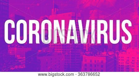 Coronavirus Theme With Downtown Los Angeles Skycapers