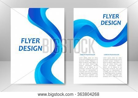 Blue Vector Template Design For Business Brochure, Flyer, Poster, Booklet, Presentation, Annual Repo