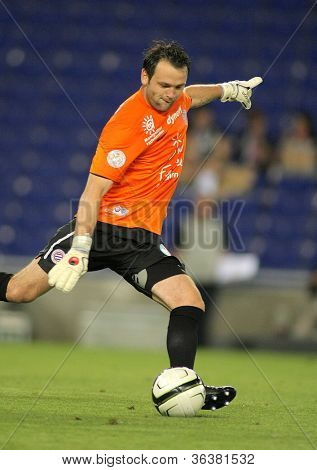 BARCELONA - AUG, 3: Geoffrey Jourdren af Montpellier HSC i aktion under en venskabskamp mod Rasmussen
