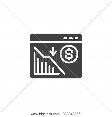 Dollar Rate Website Vector Icon. Filled Flat Sign For Mobile Concept And Web Design. Webpage With Do