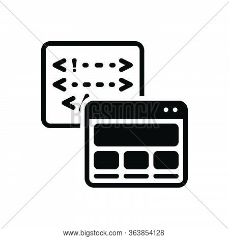 Black Solid Icon For Backend Code Development