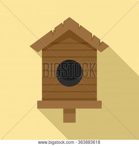 Old Bird House Icon. Flat Illustration Of Old Bird House Vector Icon For Web Design