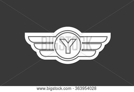 Y, Wings, Wing, Grey, White, Alphabet, Letter, Logo, Line, Design, Icon, Logotype, Sign, Company, Il