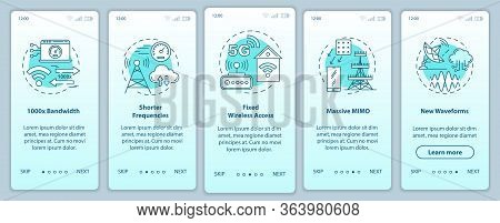 5g Technologies Onboarding Mobile App Page Screen Vector Template. Massive Mimo. Walkthrough Website