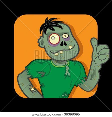 Personnage Zombie approuvant avec le pouce vers le haut