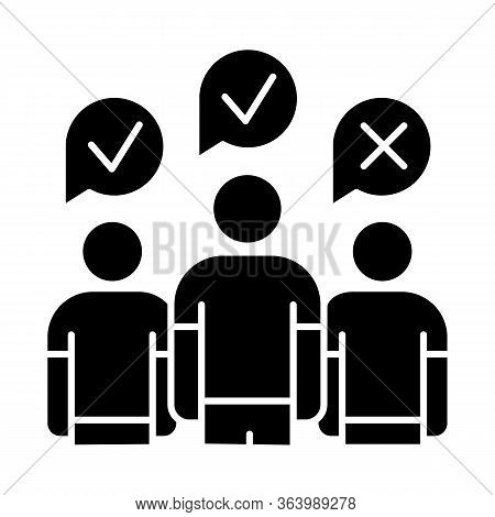 Community Survey Glyph Icon. Group Administered Questionnaire. Public Opinion Polling. Social Resear