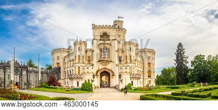Hluboka Nad Vltavou, Czech Republic - 06 09 2022: Hluboka Castle, Historic Chateau In South Bohemia