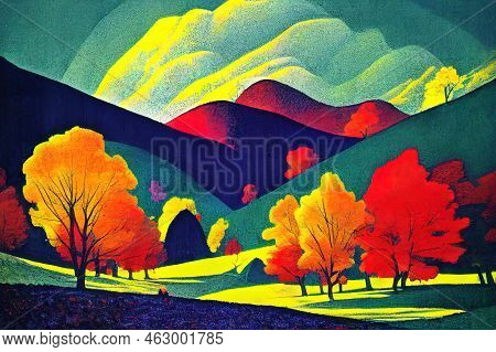 Epic Vibrant Colorful Autumn Landscape Image Of Dodd Woods