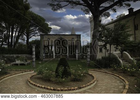 The Splendid Villa Cimbrone In Ravello, Italy. High Quality Photo