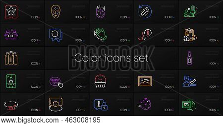 Set Of Crane Claw Machine, Recovery Tool And Water Bottles Line Icons. Include Lock, Recovery Data, 