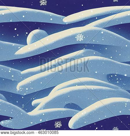 Snowlines, Abstract Snow Illustration For Winter, Art